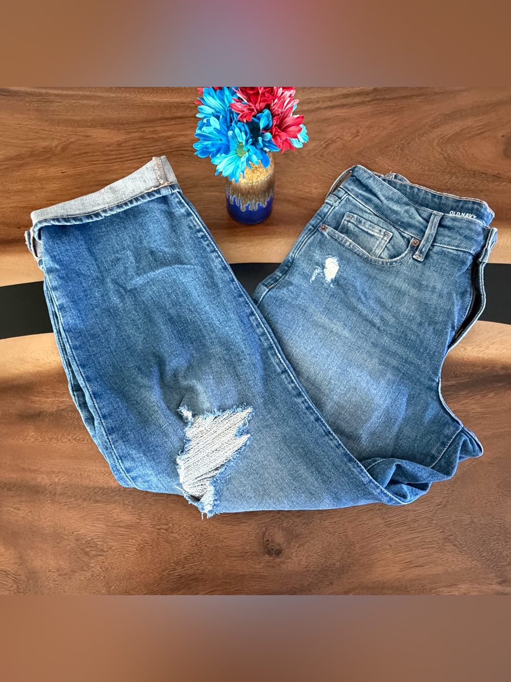 Old Navy 10 High Rise OG Loose Secret Snooth Pockets Jeans